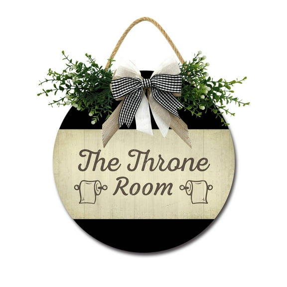 Home Decor Signs The Throne Room Rustic Wooden Wall Art Signs Farmhouse Entryway Signs for Bedroom Living Room Decor, 12 x 12 Inch