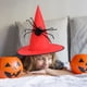 thumbnail image 3 of Sombreros de bruja para mujer y niña, accesorios para disfraces de Halloween, sombrero de bruja plegable, 3 of 3