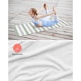 thumbnail image 4 of Sage Green Grey Stripe Yoga Towel for Hot Yoga Non Slip, Modern Farmhouse Vertical Striped Yoga Mat Towel Absorbent Yoga Sweat Towels Microfiber Hot Yoga Blanket for Bikram Pilates 26"x74", 4 of 7