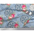 thumbnail image 1 of Soimoi Cotton Voile Fabric Rose & Mandala Decorative Print Fabric by the Yard 42 Inch Wide, 1 of 1