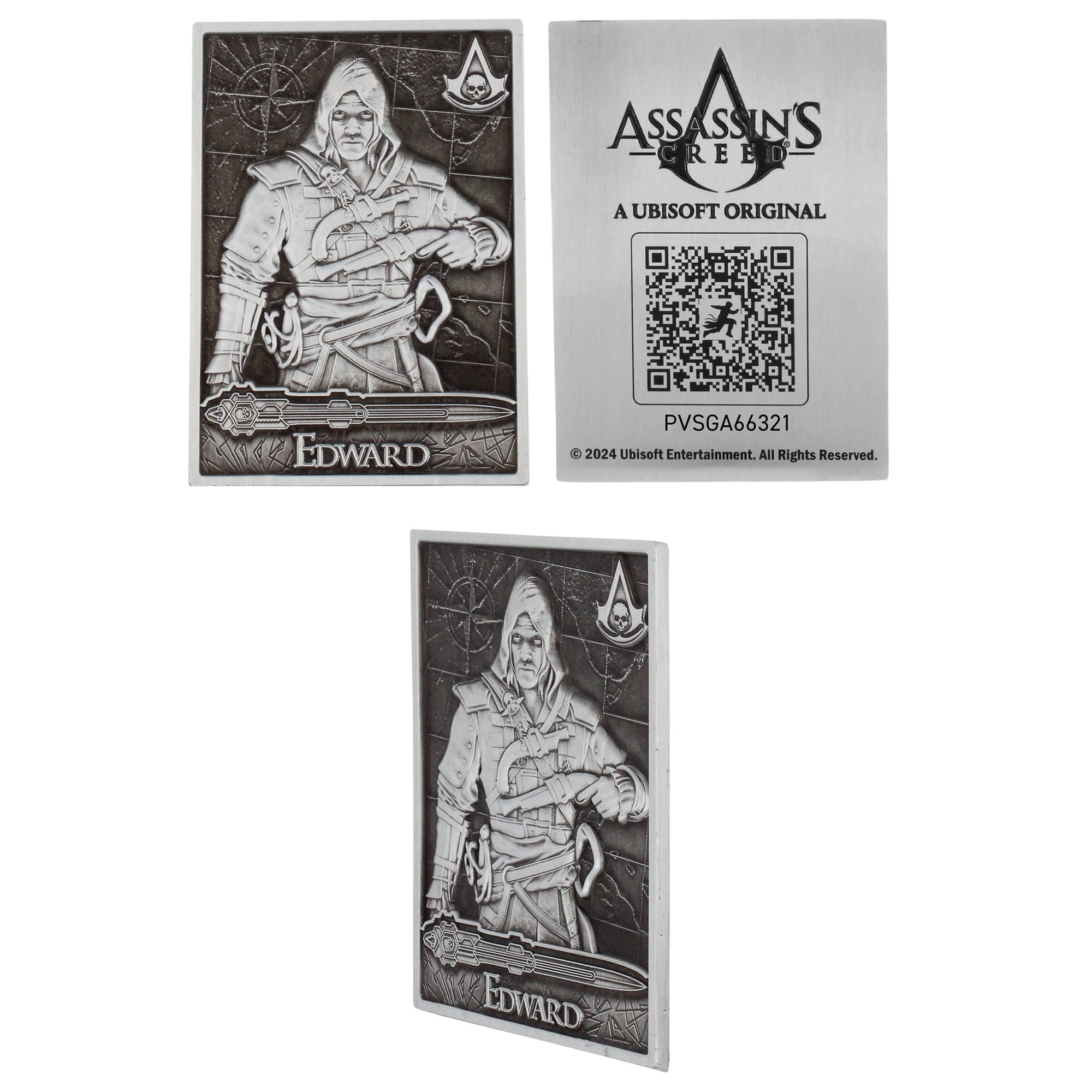 Exquisite Gaming: Digiplate Starter Pack - Assassins Creed: Assassins - 3 Collectible Metal Cards & Phone Stand, Copper-Gold-Silver Image Plates