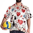 thumbnail image 4 of Valentine's Day Love Men's Hawaiian Button Down Printed Short Sleeve Summer Beach Shirts, 4 of 6