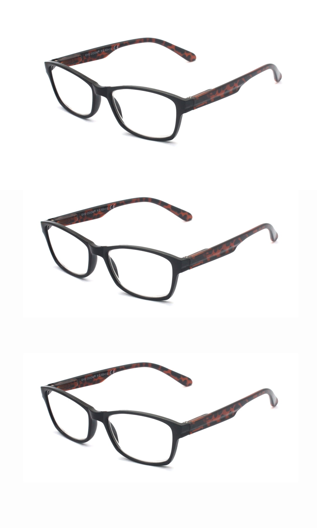 Gamma Ray Reading Glasses 4 Pairs Spring Hinge Readers for Men and Women 1.00 