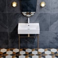 thumbnail image 4 of Claire 24 Ceramic Console Sink White Basin Brushed Gold Legs, 4 of 7