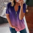 thumbnail image 1 of Pntutb Mujer Verano Manga Cortaｖ-Cuello Cremallera Leopardo Hollow Out Camiseta Blusa tops Pntutb Pntutb-3779, 1 of 4