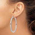 thumbnail image 3 of 14K White Gold Polished 4.2mm Tube Hoop Earrings - 55mm, 3 of 6