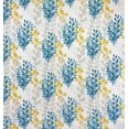 thumbnail image 6 of Serafina Home Light Blue Teal Yellow Grey White Fabric Shower Curtain for Bathroom: Farmhouse Floral Leaf Damask Design, 6 of 9