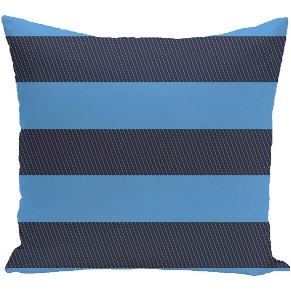 Simply Daisy 16" x 16" Windward Stripes Print Outdoor Pillow, Blue