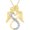 Yellow, variant on 14K Yellow Gold Finish Round Shape White Diamond 925 Sterling Silver Love Angel Infinity Pendant Necklace for Women