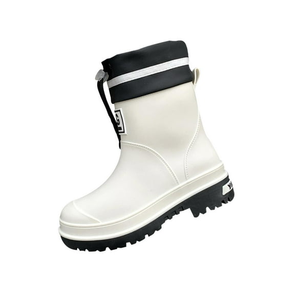 GUOOL Women Rain Boots Female Weatherproof for Rainy Day Mid Calf Stylish Garden Shoes