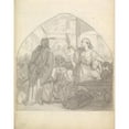 thumbnail image 2 of Frederic Leighton 15x18 Black Ornate Wood Framed Double Matted Museum Art Print Titled - Scene in an Italian City with Figures Near a Fountain (ca. 1849), 2 of 5