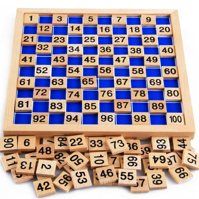 Montessori Hundred Board Set Wooden Counting Board Games Numbers Learning Board
