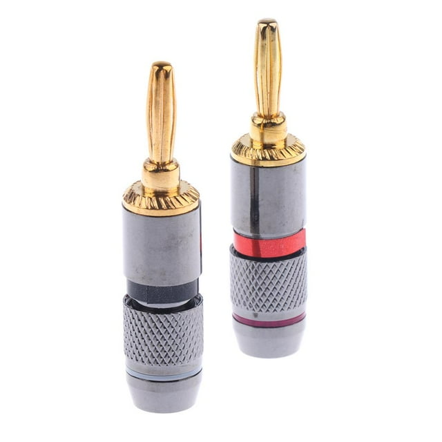 licencia de Oro Del Conector Del Conector Banana Del Tornillo Del Cable de Alambre Del de sonido 2x Hugo Conector tipo banana de 4 mm