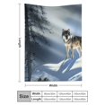thumbnail image 3 of Creowell Wolf Snow Forest Durable Soft and Warm Flannel Blanket Lightweight Multifunctional for Sofa, Travel, Camping, Bed, Chair - All Season Gift Blanket 40x50in, 3 of 7