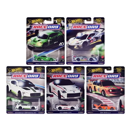 "Race Day" 5 piece Set "Car Culture" 2024 Series D Diecast Model Cars by Hot Wheels
