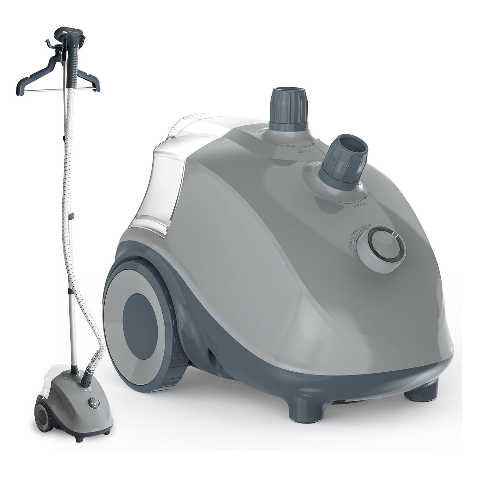 Beddle Steamer for Clothes with Stand,1500W Powerful Garment Steamer with Roll Wheels, 1.7 L Water Tank,Auto Shut-off, Gray