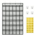 thumbnail image 2 of 1pc 36 Pockets Classroom Pocket Chart For CellPhone And Calculator, Hanging Pocket Chart For Classroom Pocket Holder With 36 Number Sticker And Two Types Of Hooks (36 Pockets-Grey/Blue/Black/Pink), 2 of 9