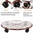 thumbnail image 6 of 5 Pack Plant Caddy with Wheels Heavy Duty 13.5 Inch Metal Plant Stand on Wheels Plant dolly Rolling Plant Stand Plant Roller with Casters for Indoor and Outdoor with Plant Saucers, Bronze, 6 of 8