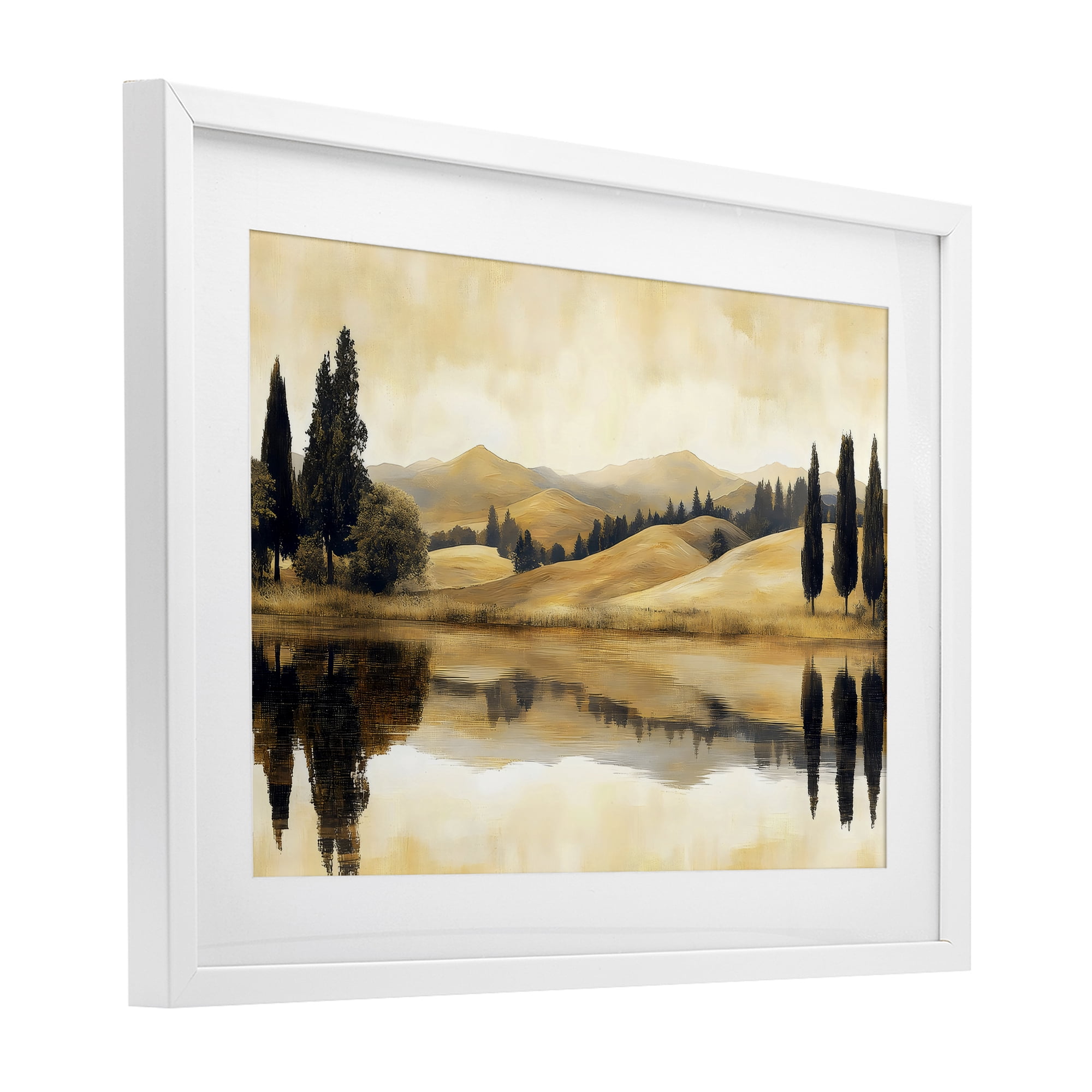 Stupell Industries Reflective Fields View White Framed Print Under Glass design by LSR Creative Studio, 17 x 23