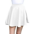 thumbnail image 3 of Made by Johnny Women's Basic Versatile Stretchy Flared Casual Midi Skater Skirt XXXL WHITE, 3 of 6