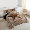 thumbnail image 4 of Homewish Western Texas Stars Full Size Comforter Sets,Old Barndoor Bedding Comforter Set,Red Country Berry Bedding Sets For Adults,Microfiber Bedroom Decor Reversible,3-Piece, 4 of 9