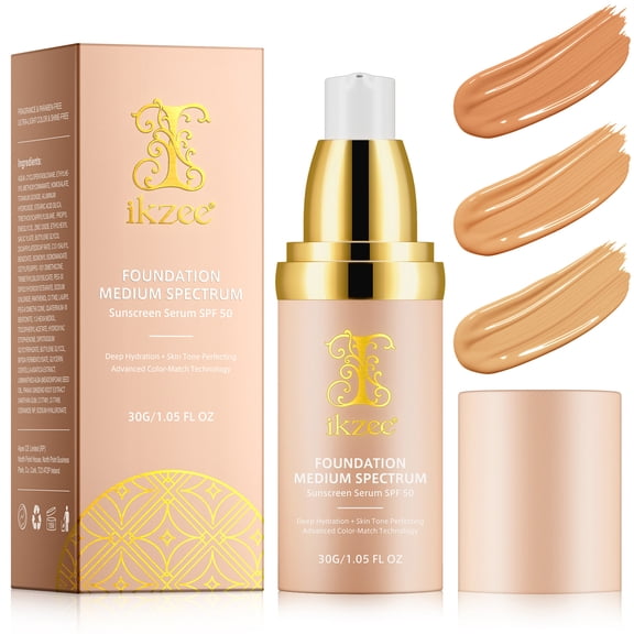 4-in-1 Color-Changing Foundation, Long-Lasting Liquid Foundation, Anti-Sweat, For Daily, Fit for All SkinTypes, 1.05 FL OZ