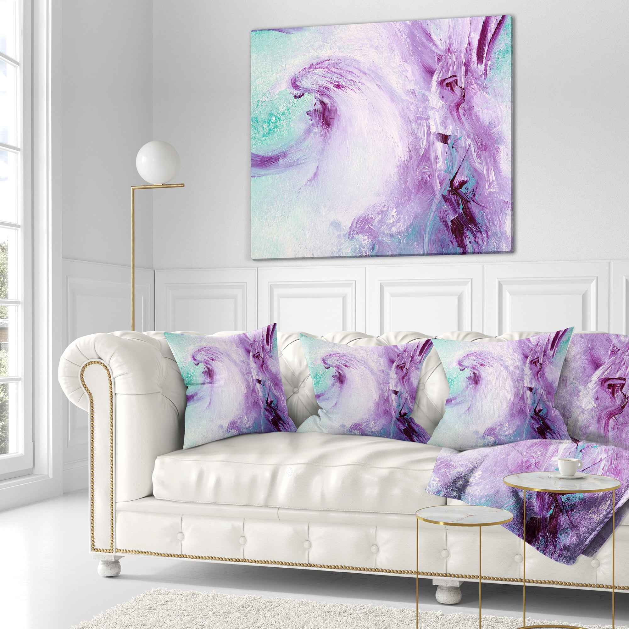 Designart Deep Colors - Abstract Throw Pillow - 16x16