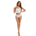 thumbnail image 5 of DARING DIVA Women's Lace Trim Lightweight Panties Mid-Waisted Thongs Briefs White XXL, 5 of 6