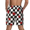 thumbnail image 4 of Goofa Ladybugs Of Black And White Checkers Printed Men's Swim Trunks Board Shorts Quick Dry Mens Swimming Trunks with Compression Liner,Breathable Fit Hawaii Beach Shorts-X-Large, 4 of 9