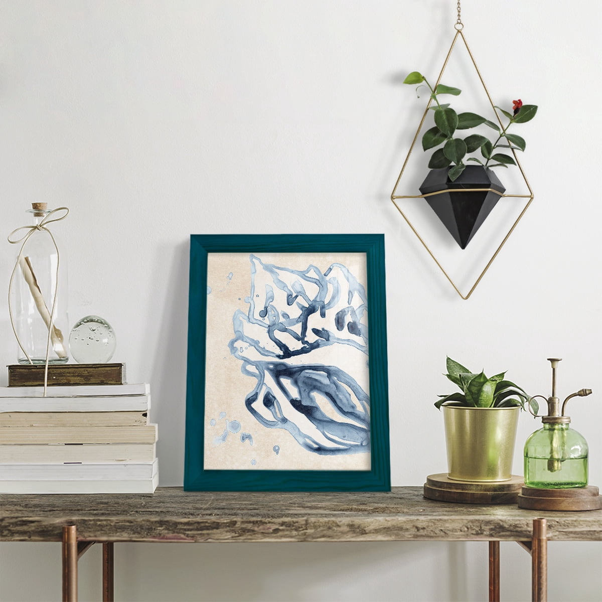 Water Shells II - Framed Print w/glass - Ocean Blue