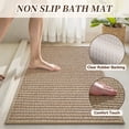 thumbnail image 3 of SIXHOME 2' x 4' Bath Rug Non-Slip Absorbent Bathroom Runner Rug Quick Dry Thin Soft Woven Boho Floor Mat Durable Textured Look Beige, 3 of 7