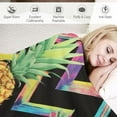 thumbnail image 3 of ONETECH  Pineapple Blanket, Pineapple Decor, Pineapple Print Blanket, Soft and Comfortable Christmas Throw Blanket Pineapple Gifts,Flannel Blankets, 3 of 6