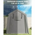 thumbnail image 4 of Shelter Storage Shed,Portable Garage Carport for Motorcycle,Boat, or Garden Tools,Bicycle Storage Shed with Roll-Up Zipper Door and Vent,Motorcycle Shelter with Waterproof PE Tarp, 4 of 7