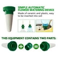 thumbnail image 3 of Estacas de riego automático para plantas, dispositivos de riego por goteo para maceta de flores, interior exterior, control automático de humedad, paquete de 4, cerámica ABS, blanco verde, 10,5x4cm, 3 of 5