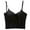 Black, variant on fatyb Women's Camisole with Built in Bra V Neck Crop Padded Shirts Adjustable Spaghetti Strap Tank Tops