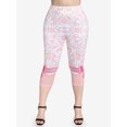 thumbnail image 5 of Rosegal Women's Plus Size 3D Lace Bowknot Print Capri Skinny Leggings, 5 of 5
