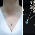 thumbnail image 3 of Rosec Jewels London Blue Topaz Heart Pendant Necklace - with Chain (2 Ct, AAA Grade) - Blue Topaz Diamond Necklace for Women, 925 Sterling Silver, 3 of 8