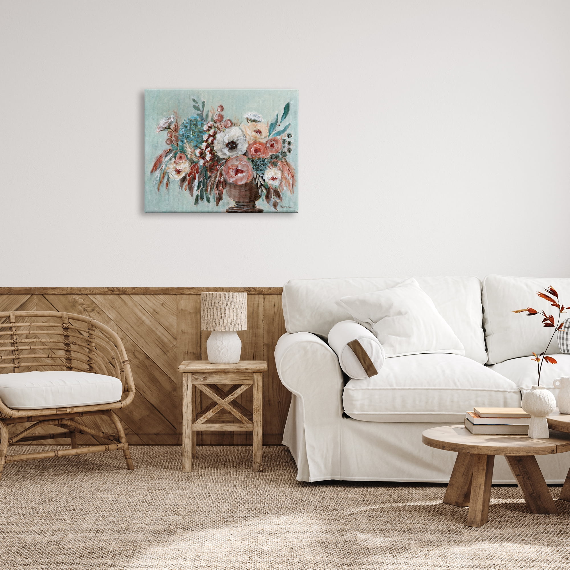 Stupell Industries Rustic Florals Painting Botanical & Floral Painting Gallery Wrapped Canvas Print Wall Art, 30 x 24