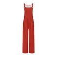 thumbnail image 6 of Summer Fashion Plus Size Jumpsuits for Women Petite Printed Jumpsuit Casual Button Pocket Sleeveless Wide Leg Trousers, 6 of 8