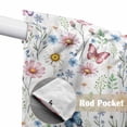thumbnail image 4 of Pink Spring Floral Swag Curtains for Kitchen/Bedroom/Living Room, Elegant Pastoral Flowers Butterfly Scalloped Curtains 63 Inch Long, Window Swag Topper Curtains Valances 2 Panels Set 36"x63", 4 of 8