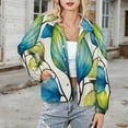 thumbnail image 3 of Jackets for Women Winter Coat Jackets Flannel Stand Collar Jacket(Stained Glass Lotus,Size:S-4XL), 3 of 7