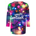 thumbnail image 4 of AGWOLF Christmas Shirts for Women Cute Merry Christmas Print Xmas Shirts Ugly 3/4 Sleeve Crewneck Tops Festival Party Sweatshirts, 4 of 5