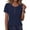 *Navy, variant on ClodeEU Women's Round Neck Short Sleeve Pleated T-Shirt,Casual Solid Color Tee Top for Summer Black,Women's Plus L