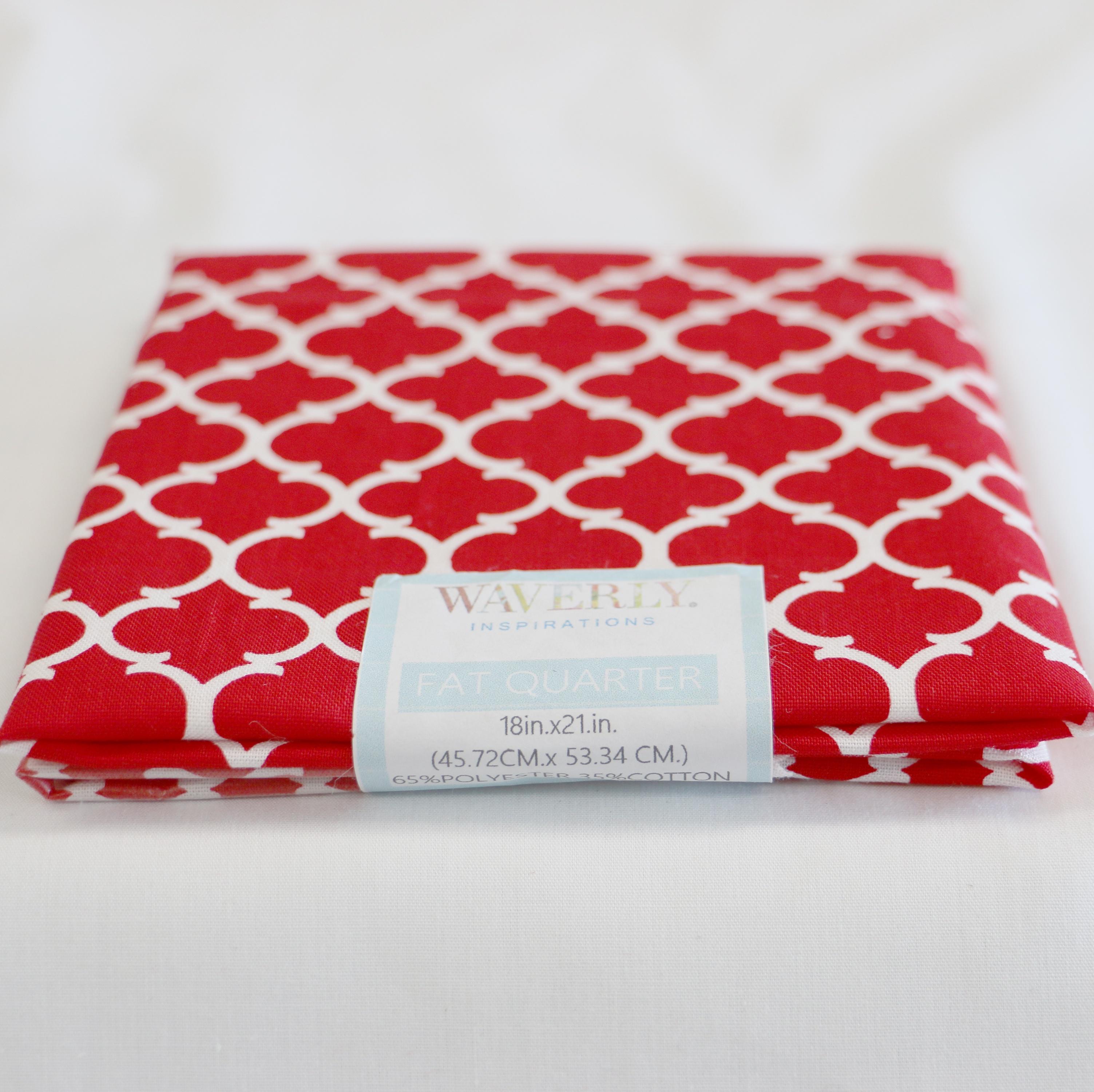 Waverly Inspirations Fat Quarter 100% Cotton Ogee Curl Print Fabric, Poppy Red, 18” x 21” for Quilting & Sewing