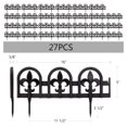 thumbnail image 2 of Black Garden Border Edging: Wrought Iron Design - 27pcs Black Yard Landscaping Fence Liner Lawn Edge Barrier - 35ft Kit of Decorative Lawn Landscape Panels, 2 of 9
