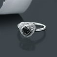 thumbnail image 3 of Gem Stone King 0.96 Ct Round Black Sapphire 925 Sterling Silver Ring (Size 5), 3 of 3