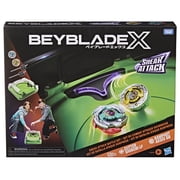 Beyblade X Sneak Attack Battle Set with Beystadium, 2 Tops, 2 Launchers, Yellow and Green, Ages 8 and up