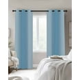 thumbnail image 2 of Light Blue Ombre Blackout Curtains for Bedroom, Farmhouse Blue Gradient Modern Art Room Darkening Window Drapes for Living Room, Thermal Insulated Grommet Curtains, 27.5x39 inch, 2 Panels, 2 of 9