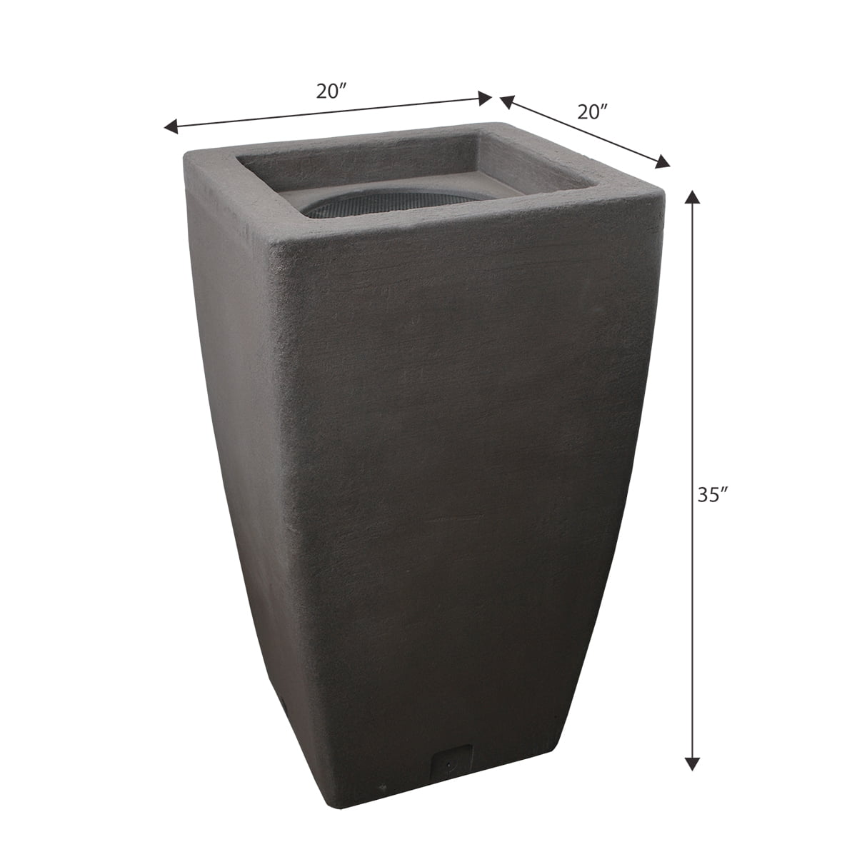Algreen Madison Rain Barrel, 49 Gallon, Brownstone Resin