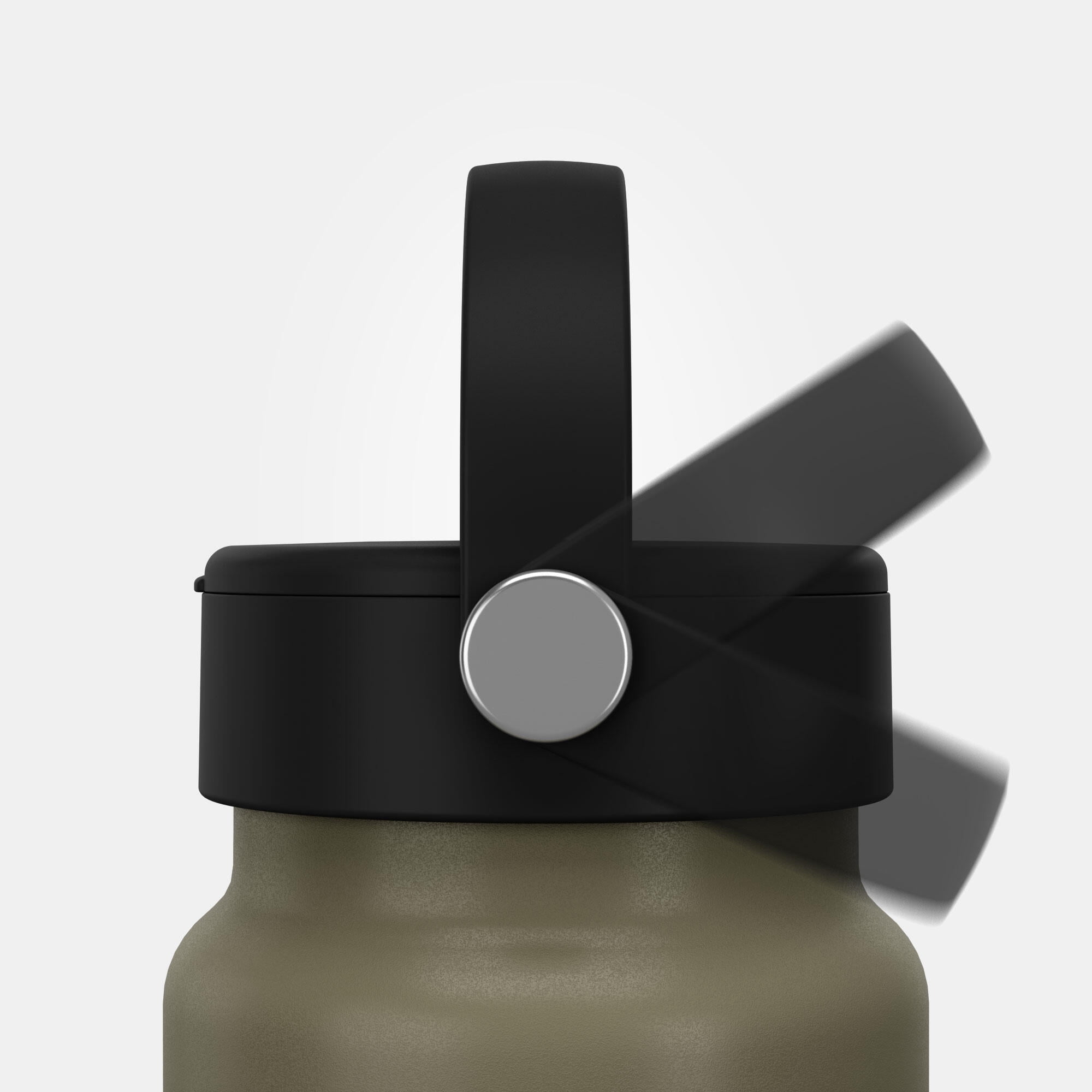 Quechua MH100, 25 oz, Stainless steel, Wide Opening Double Wall Insulated Bottle, Green